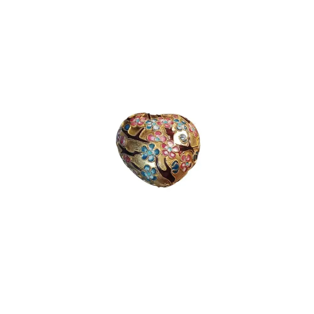Puffy heart Enamel, cloisonné silver with vermeil overlay ornament